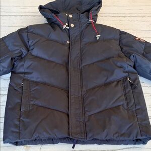 Bogner Dark Blue Puffer Jacket with Red Accents
